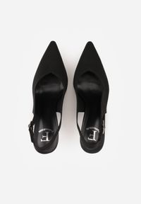 Born2be - Czarne Sandały na Szpilce Ozdobione Plecionką Callaxie. Okazja: na co dzień. Zapięcie: sprzączka. Kolor: czarny. Materiał: jeans. Wzór: aplikacja. Sezon: lato. Obcas: na szpilce. Styl: casual, elegancki, klasyczny, wizytowy #2