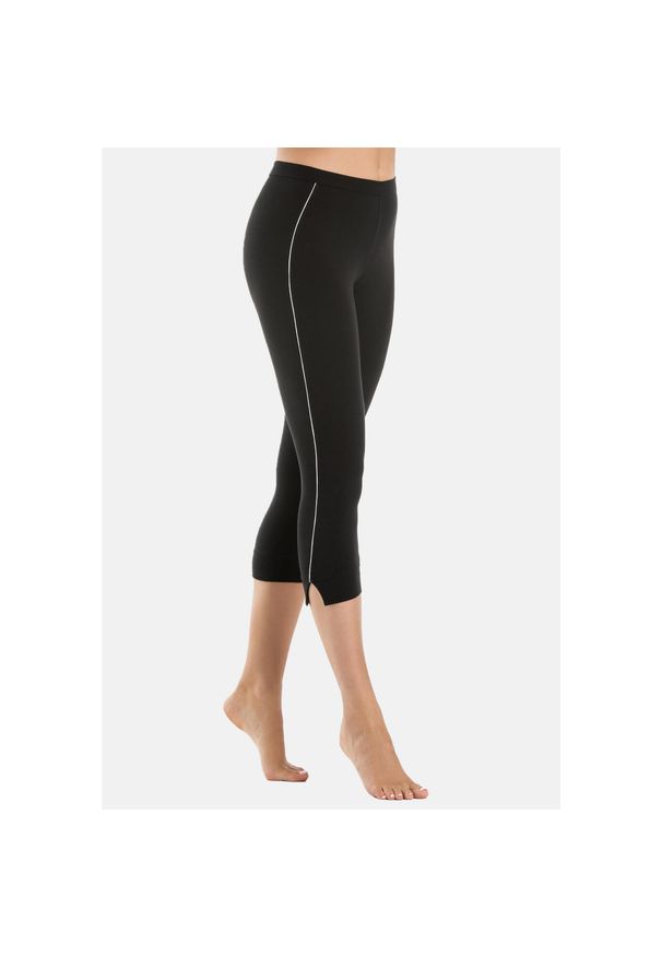 TEYLI - Legginsy na fitness damskie Teyli Athletico 3/4. Kolor: biały, wielokolorowy, czarny. Materiał: bawełna, elastan. Sport: fitness