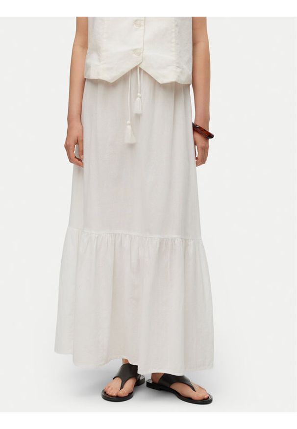 Vero Moda Spódnica maxi Pretty 10311167 Biały Regular Fit. Kolor: biały. Materiał: bawełna