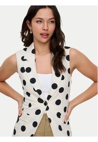 only - ONLY Kamizelka Viesta 15375017 Kremowy Slim Fit. Kolor: kremowy. Materiał: wiskoza #4
