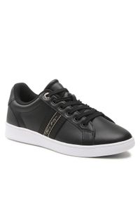 TOMMY HILFIGER - Sneakersy Tommy Hilfiger Signature Webbing Court Sneaker FW0FW06803 Black BDS. Kolor: czarny. Materiał: skóra #1