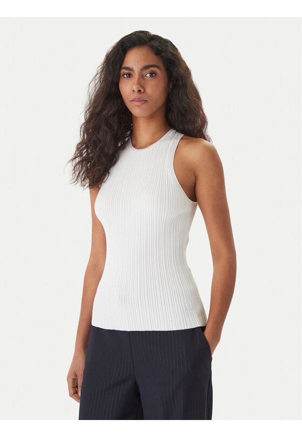 Hugo - HUGO Top Sarepla 50539890 Écru Slim Fit. Materiał: wiskoza