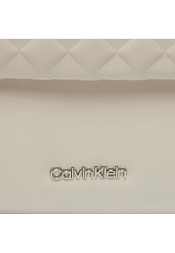 Calvin Klein Torebka Calvin Mini Quilt Camera Bag K60K611884 Écru. Materiał: skórzane