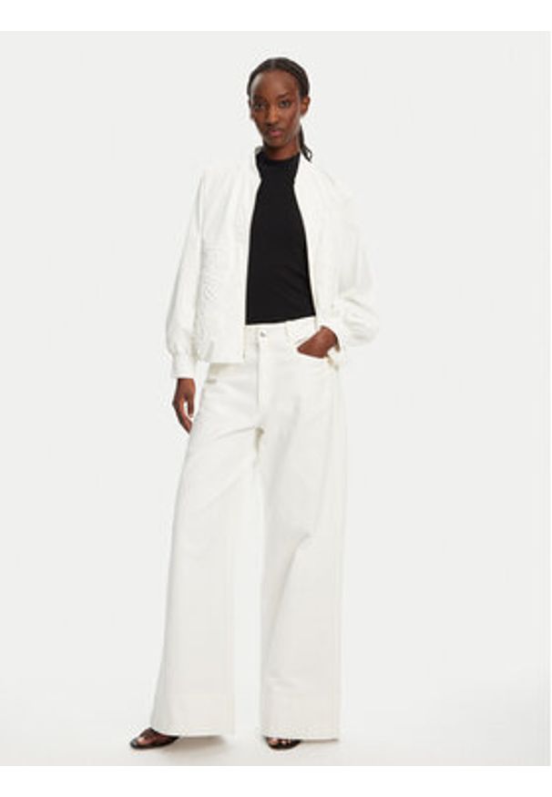 ACCESS FASHION Kurtka bomber 53-1039-886 Biały Regular Fit. Kolor: biały. Materiał: bawełna