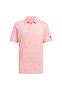 Adidas - Koszulka Ultimate365 Allover Print Polo. Typ kołnierza: polo. Kolor: różowy. Wzór: nadruk