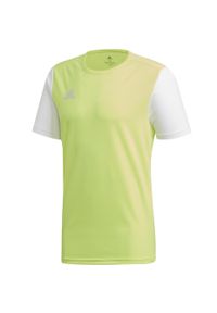 Adidas - Koszulka piłkarska adidas Estro 19 JSY. Kolor: biały, wielokolorowy, żółty. Materiał: jersey. Sport: piłka nożna