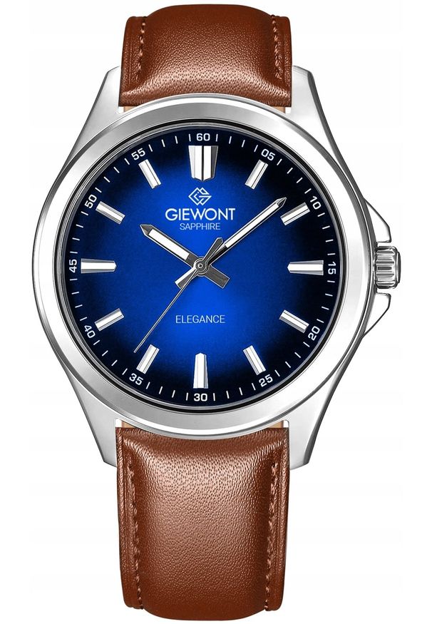Zegarek Męski Giewont Elegance Sapphire Brązowo Niebieski GW5160-A4. Kolor: niebieski, brązowy, wielokolorowy