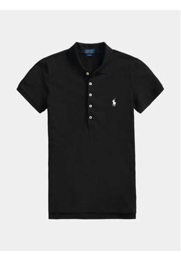 Polo Ralph Lauren Polo 211870245005 Czarny Slim Fit. Typ kołnierza: polo. Kolor: czarny. Materiał: bawełna