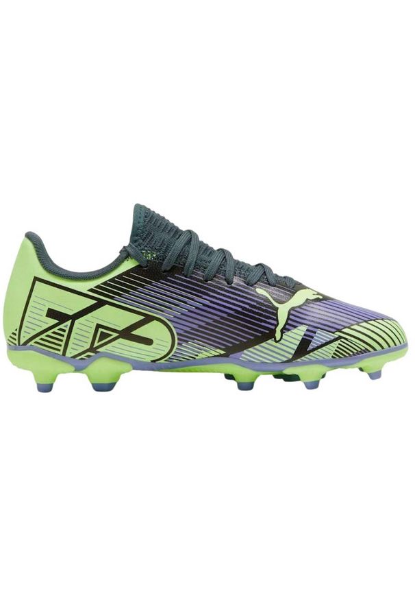Puma - Buty Piłkarskie Dla Dzieci Future 7 Play. Kolor: fioletowy, zielony, wielokolorowy. Sport: piłka nożna