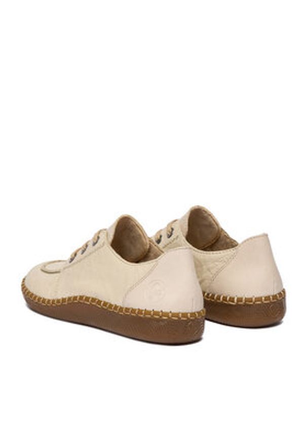 Rieker Półbuty N2402-60 Beżowy. Kolor: beżowy. Materiał: skóra