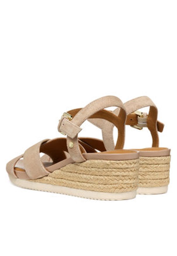 Geox Espadryle D Ischia Corda D55HHB 00020 C8191 Beżowy. Kolor: beżowy. Materiał: skóra, zamsz