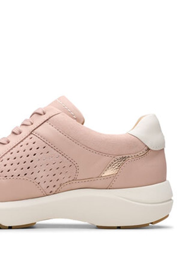 Clarks Sneakersy Tivoli Walk 26181465 Różowy. Kolor: różowy. Materiał: skóra