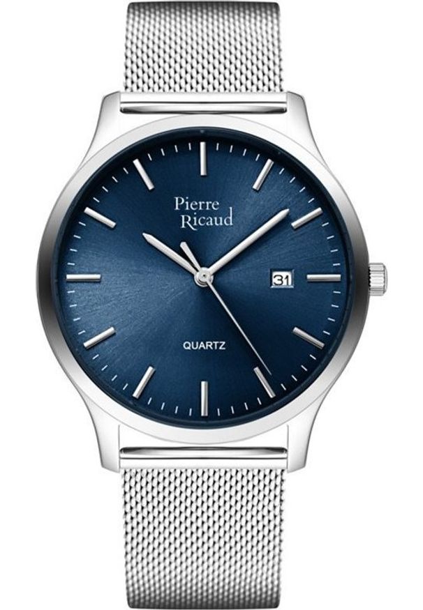 Zegarek Pierre Ricaud Zegarek męski Pierre Ricaud P91094.5115Q srebrny. Kolor: srebrny