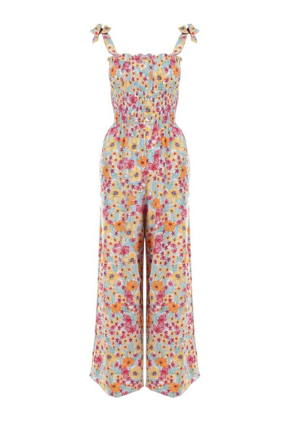 Born2be - Niebiesko-Różowy Kombinezon Alemonice. Kolor: niebieski. Długość rękawa: na ramiączkach. Długość: długie. Styl: klasyczny