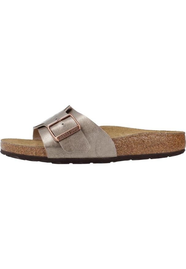 Klapki damskie Birkenstock Catalina Taupe. Kolor: szary. Materiał: syntetyk, materiał