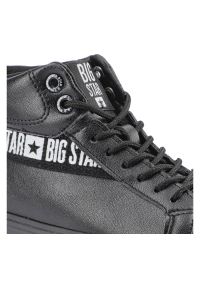 Big-Star - Czarne Sneakersy Big Star Damskie Stylowe Buty. Okazja: na co dzień. Kolor: czarny. Materiał: materiał, skóra ekologiczna. Szerokość cholewki: normalna. Wzór: aplikacja. Styl: elegancki