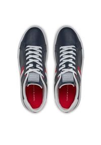 TOMMY HILFIGER - Tommy Hilfiger Sneakersy Essential Leather Cupsole FM0FM04921 Niebieski. Kolor: niebieski