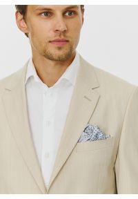 Pako Lorente - PAKO LORENTE – Beżowa męska marynarka garniturowa. Kolor: beżowy. Materiał: lycra, poliester, wełna #7