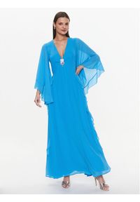 ViCOLO Sukienka wieczorowa TE0030 Błękitny Regular Fit. Kolor: niebieski. Materiał: syntetyk. Styl: wizytowy #1