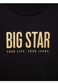Big-Star - Koszulka damska z logo BIG STAR czarna Betta 906. Okazja: na co dzień. Kolor: czarny. Materiał: jeans, skóra, dzianina. Wzór: nadruk. Styl: casual, elegancki