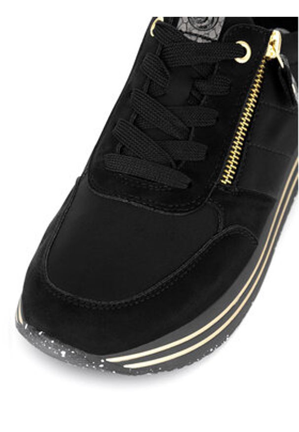 Remonte Sneakersy D1316-01 Czarny. Kolor: czarny. Materiał: materiał