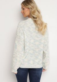 Born2be - Jasnobeżowy Sweter z Wełną z Ozdobnym Splotem Abrenevia. Kolor: beżowy. Materiał: wełna. Wzór: ze splotem. Sezon: zima #6