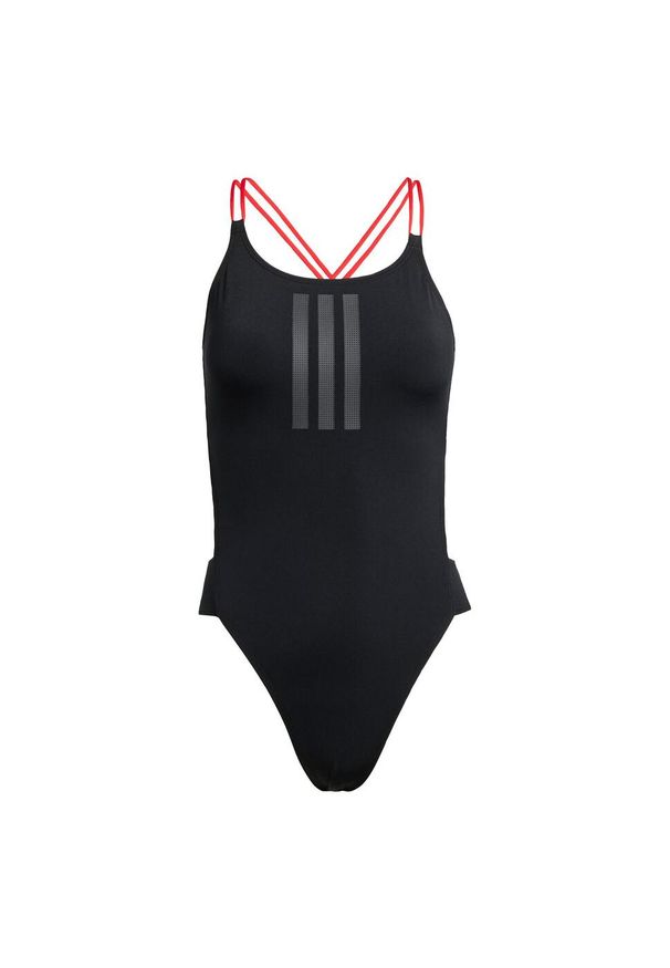 Adidas - Strój do pływania Ripstream 3-Stripes X-Back. Kolor: czarny, czerwony, wielokolorowy. Materiał: materiał