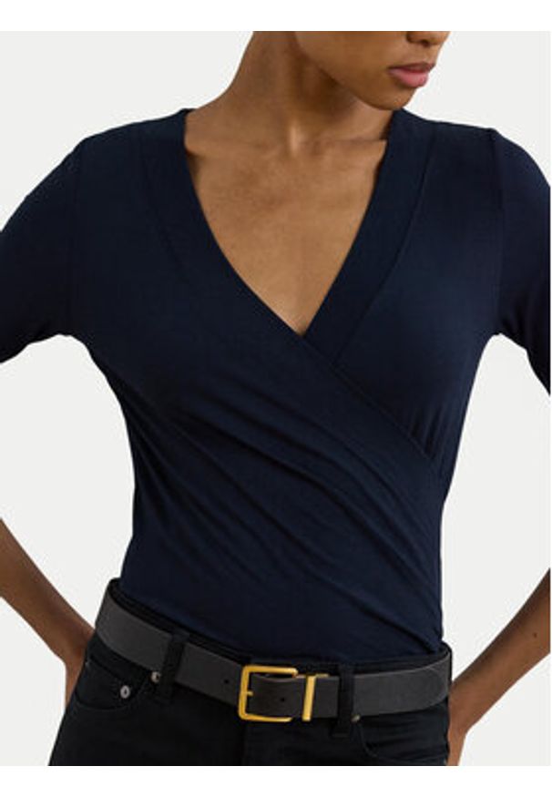 Lauren Ralph Lauren - LAUREN RALPH LAUREN Bluzka 200824366023 Granatowy Slim Fit. Kolor: niebieski. Materiał: wiskoza