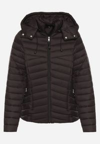 Born2be - Czarna Pikowana Kurtka Przejściowa z Kapturem Suritta. Okazja: na co dzień. Typ kołnierza: kaptur. Kolor: czarny. Materiał: jeans. Styl: klasyczny, casual, sportowy #3