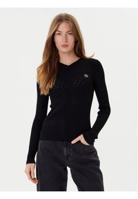 TwinSet - TWINSET Sweter 252TP3241 Czarny Slim Fit. Kolor: czarny. Materiał: wiskoza
