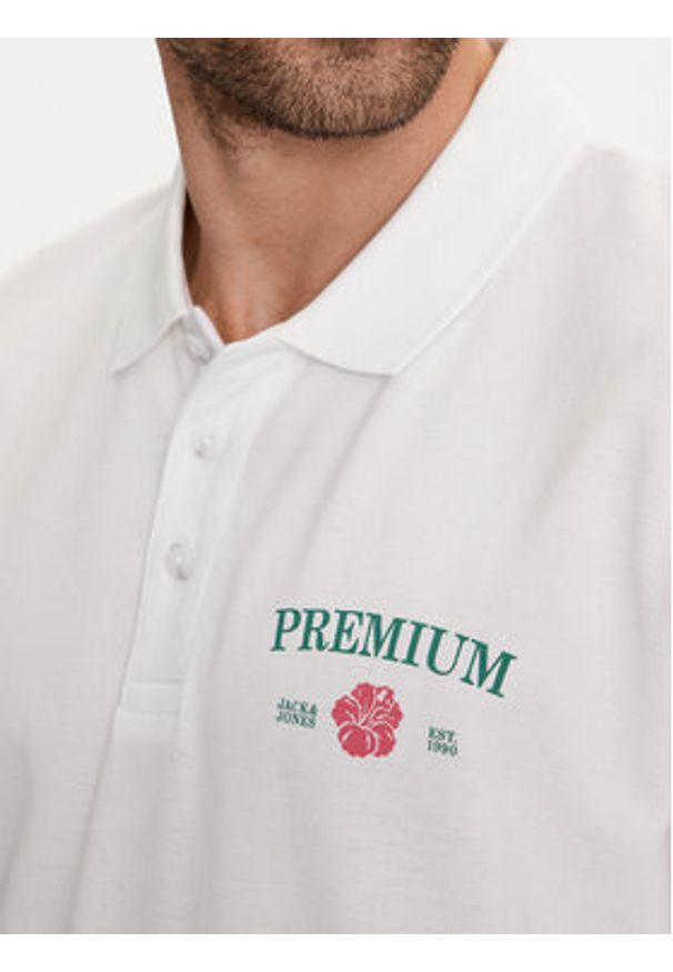 Jack & Jones - Jack&Jones Polo Jprblaalfie 12259678 Biały Regular Fit. Typ kołnierza: polo. Kolor: biały. Materiał: bawełna