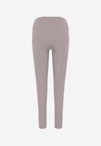 Born2be - Jasnoszare Legginsy w Stylu Basic z Wyszczuplającym Pasem Samertes. Okazja: do pracy, na co dzień, na spacer. Stan: podwyższony. Kolor: szary. Długość: krótkie. Styl: casual #4