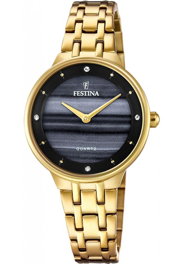 Zegarek damski Festina F20601-D CYRKONIE złoty. Kolor: złoty