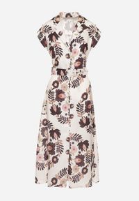 Born2be - Czarna Sukienka z Wiskozą o Koszulowym Kroju z Paskiem z Klamrą Nitasiela. Okazja: na co dzień. Typ kołnierza: dekolt w kształcie V. Kolor: czarny. Materiał: wiskoza. Długość rękawa: krótki rękaw. Typ sukienki: koszulowe. Styl: casual, klasyczny #4