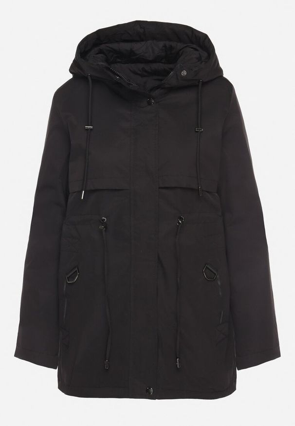 Born2be - Granatowa Kurtka Parka Dwustronna Korilea. Okazja: na co dzień. Kolor: niebieski. Wzór: gładki. Styl: klasyczny, elegancki, casual