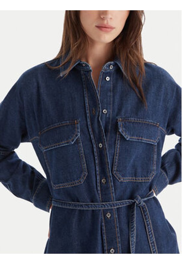 Weekend Max Mara Sukienka jeansowa Balenio 2525226081 Granatowy Regular Fit. Kolor: niebieski. Materiał: bawełna