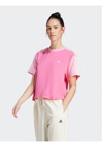 Adidas - adidas T-Shirt Essentials 3-Stripes IS1574 Różowy Loose Fit. Kolor: różowy. Materiał: bawełna