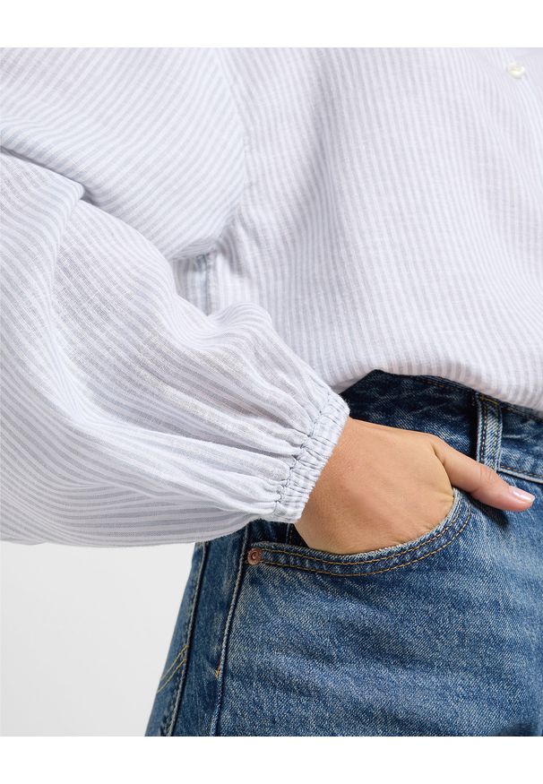 Lee - DAMSKA KOSZULA LEE BLOUSE WITH TIE FRONT CONCRETE PINSTRIPE 112363504