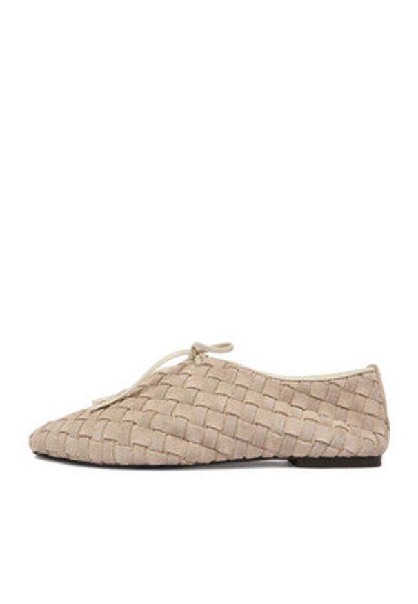 Gino Rossi - GINO ROSSI Półbuty EO-26SS02 Beżowy. Kolor: beżowy. Materiał: zamsz, skóra