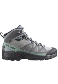 salomon - Buty trekkingowe damskie Salomon Quest Rove Gtx. Wysokość cholewki: za kostkę. Kolor: brązowy, szary, wielokolorowy. Materiał: skóra, syntetyk, materiał. Szerokość cholewki: normalna