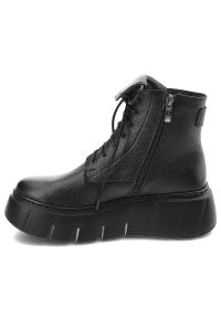 Czarne Botki Armodo Eleganckie Obuwie Damskie. Okazja: na co dzień. Zapięcie: pasek. Kolor: czarny. Materiał: materiał. Styl: elegancki #5