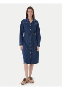 Vero Moda Sukienka jeansowa Telly 10338086 Niebieski Regular Fit. Kolor: niebieski. Materiał: bawełna #1