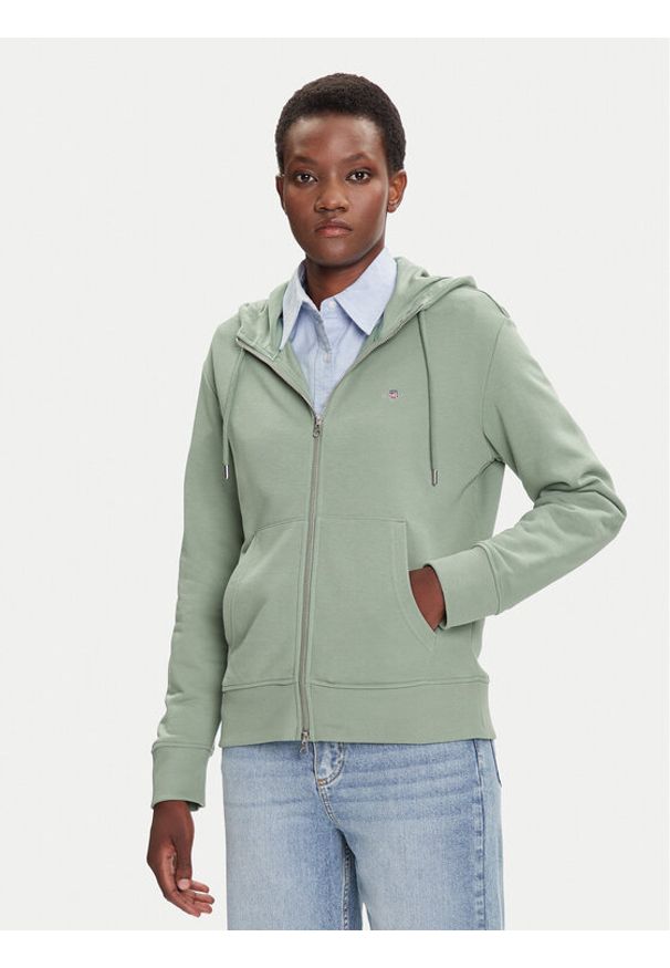 GANT - Gant Bluza Shield 4201412 Zielony Regular Fit. Kolor: zielony. Materiał: bawełna