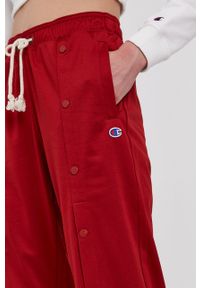 Champion Spodnie 112311 damskie kolor bordowy gładkie. Kolor: czerwony. Wzór: gładki #5