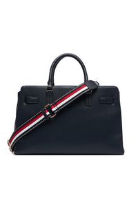 TOMMY HILFIGER - Tommy Hilfiger Torebka Th Joy Satchel Corp AW0AW19318 Granatowy. Kolor: niebieski. Materiał: skórzane #5