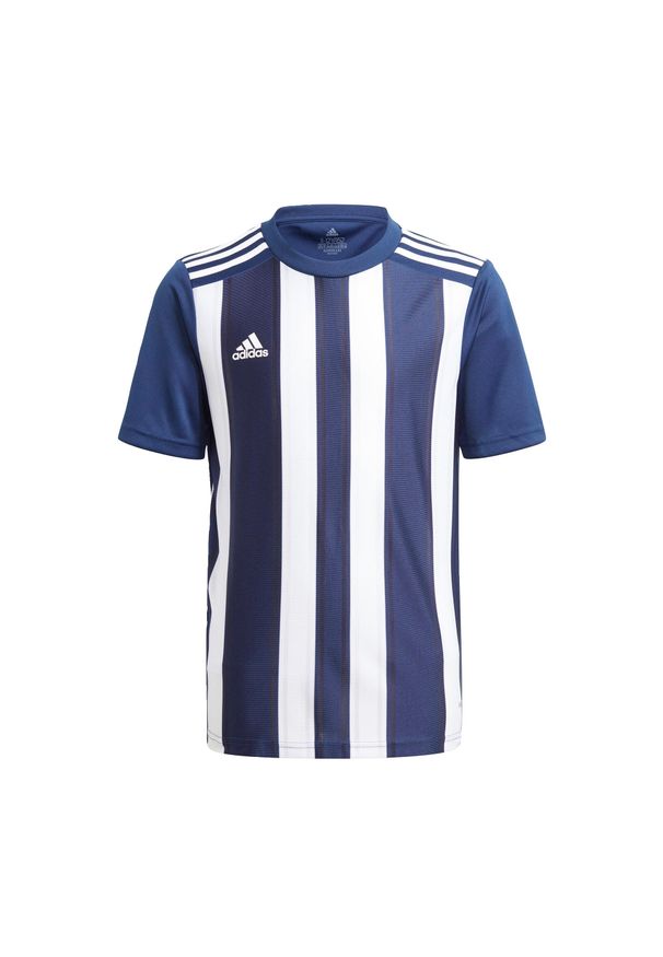 Adidas - Koszulka dziecięca adidas Striped 21. Kolor: niebieski, wielokolorowy, biały. Sport: piłka nożna