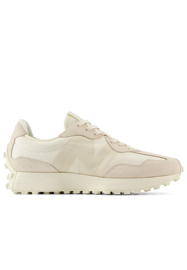 Buty New Balance U327MI - beżowe. Okazja: na co dzień. Zapięcie: sznurówki. Kolor: beżowy. Materiał: guma, zamsz, materiał, skóra, prążkowany. Szerokość cholewki: normalna