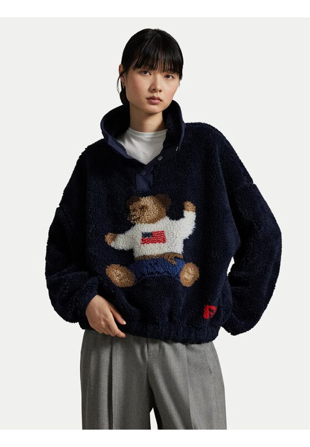 Polo Ralph Lauren Polar 211971768001 Granatowy Relaxed Fit. Typ kołnierza: polo. Kolor: niebieski. Materiał: syntetyk