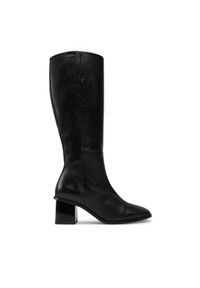 Calvin Klein Kozaki Heel Knee Boot 50 W/Ml Lth HW0HW02321 Czarny. Kolor: czarny. Materiał: skóra