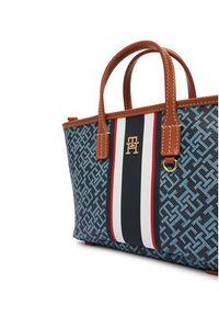 TOMMY HILFIGER - Tommy Hilfiger Torebka Th Monoplay Mini Tote Stripe Le AW0AW18389 Niebieski. Kolor: niebieski. Materiał: skórzane #4
